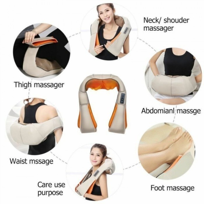 BAROKAH GAMIS ROCKWARE Electric Kneading Neck Massager Pijat Leher Punggung dan Bahu