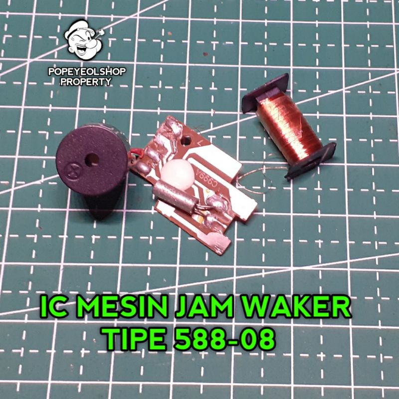 IC dan Roda set mesin jam weker atau beker beep tipe 588-08