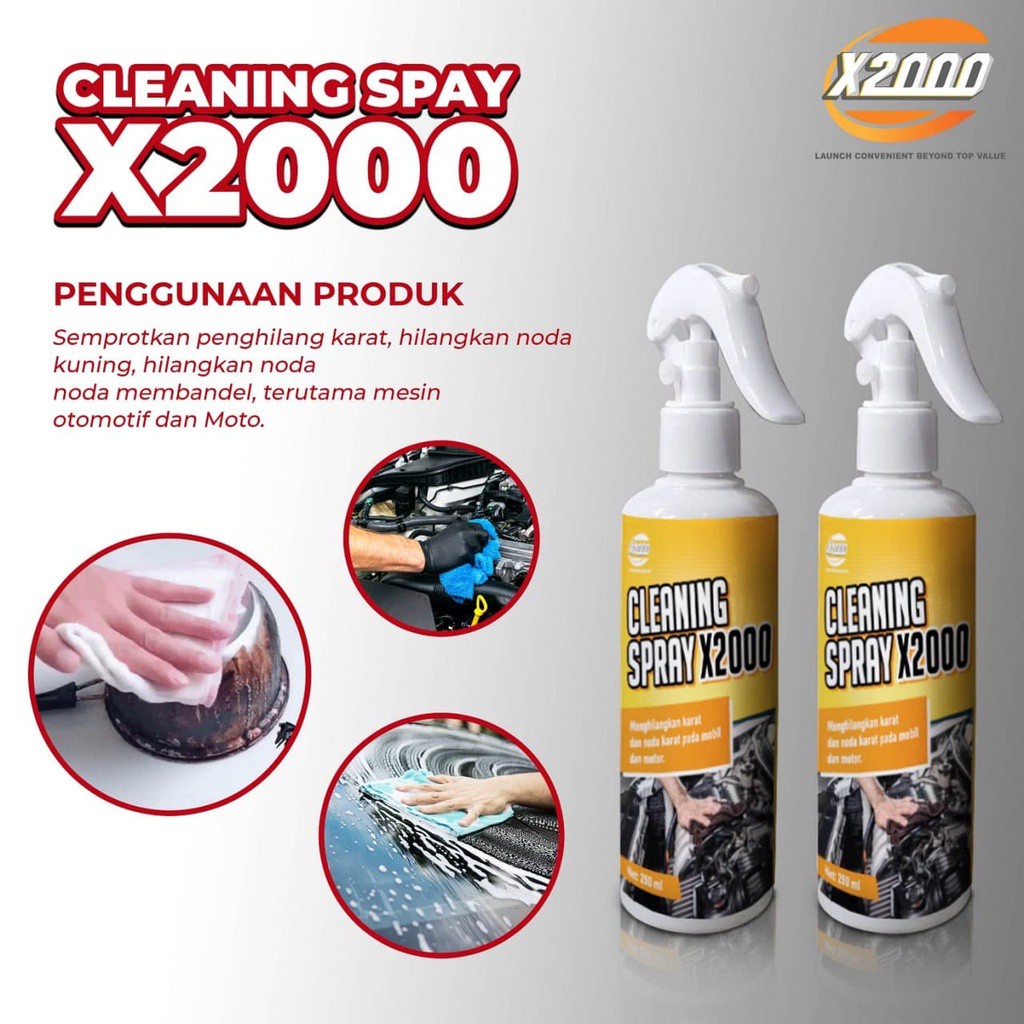 Super Cleaning spray X2000 Menghilangkan karat, minyak, kotoran, noda jamur,wax mobil,spray pembersih dapur bersih seperti baru