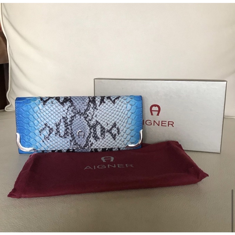 PRELOVED - Dompet Aigner Python Genuine Leather