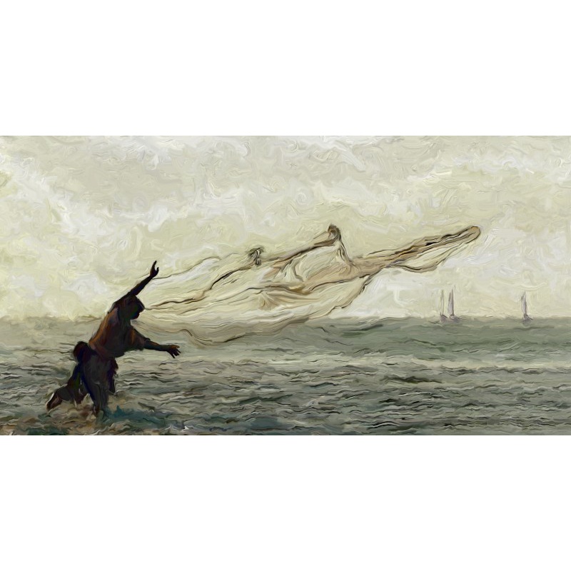Lukisan Menjala Ikan