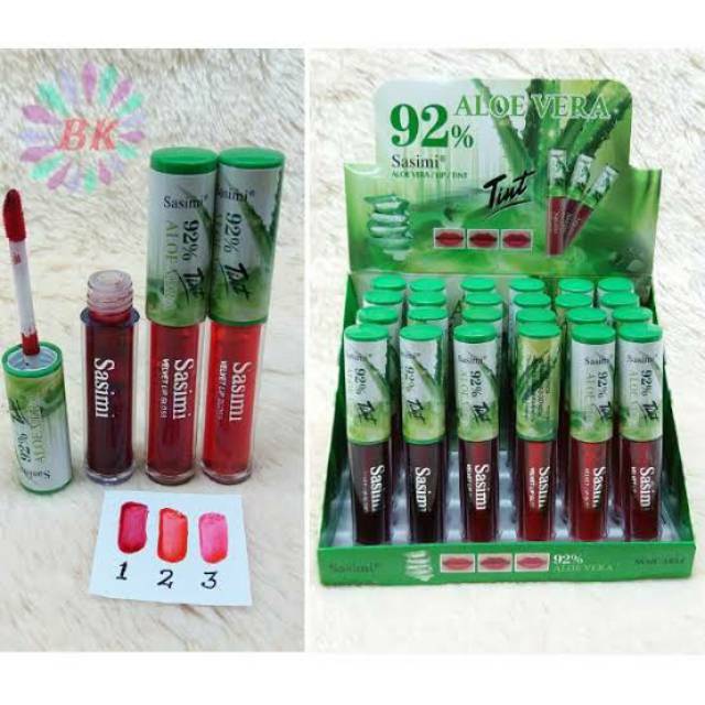 LIPTINT SASIMI ALOEVERA / LIP TINT SASIMI DORAEMON / SASIMI RED CARTOON