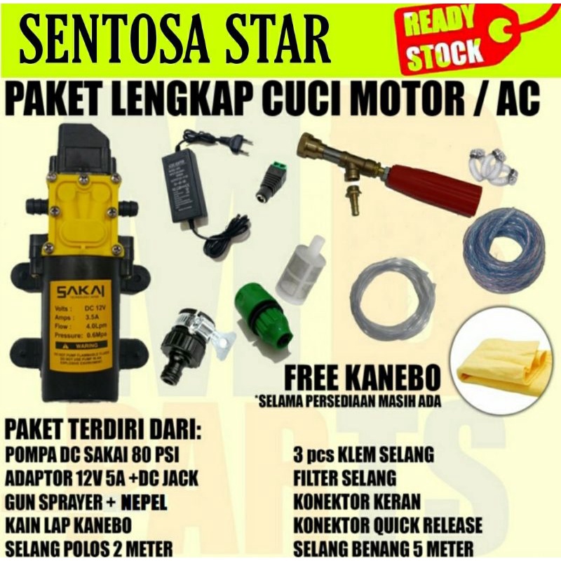 [gratis kanebo+kain lap] PAKET LENGKAP MESIN CUCI MOTOR/MOBIL/AC PROMO