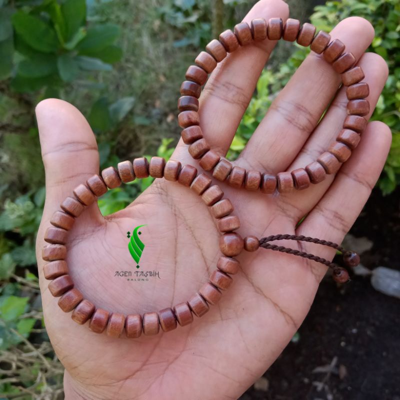 Gelang Kayu Setigi Asli Motif Tabung size 7mm