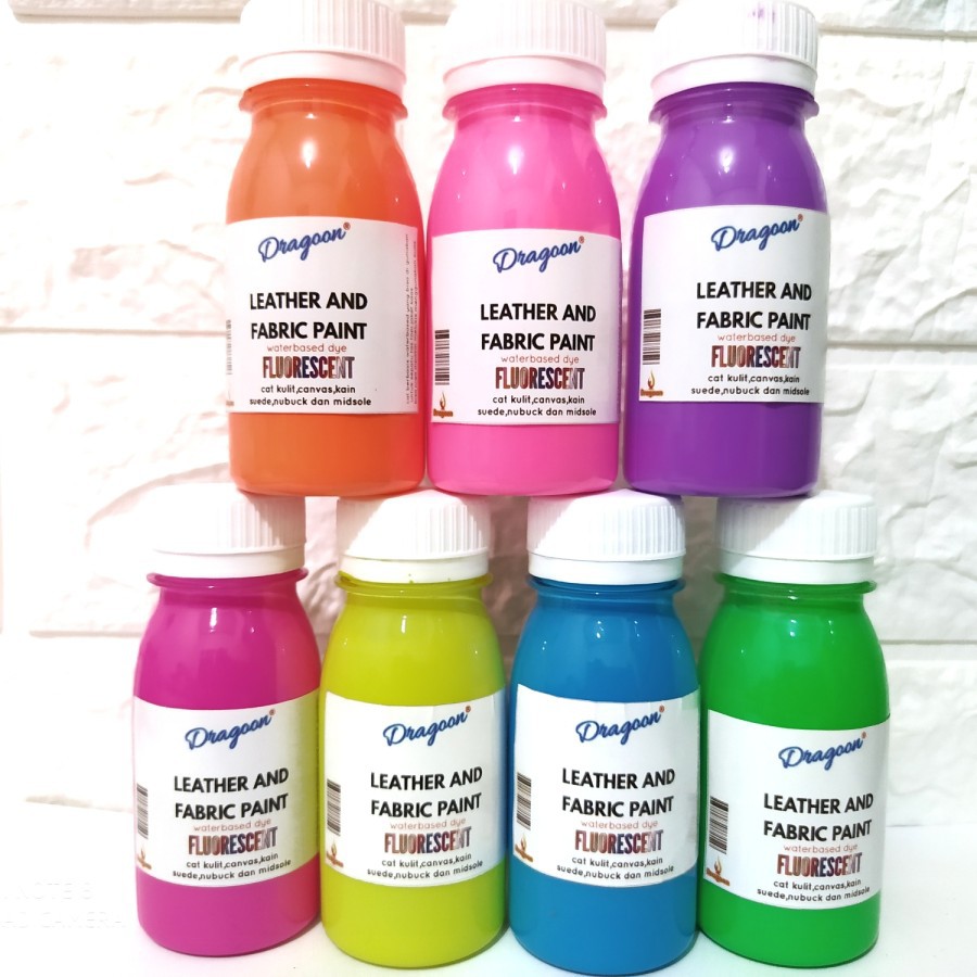

Cat Fluorescent Warna Stabilo Warna Neon Leather and Fabric Paint 100ml