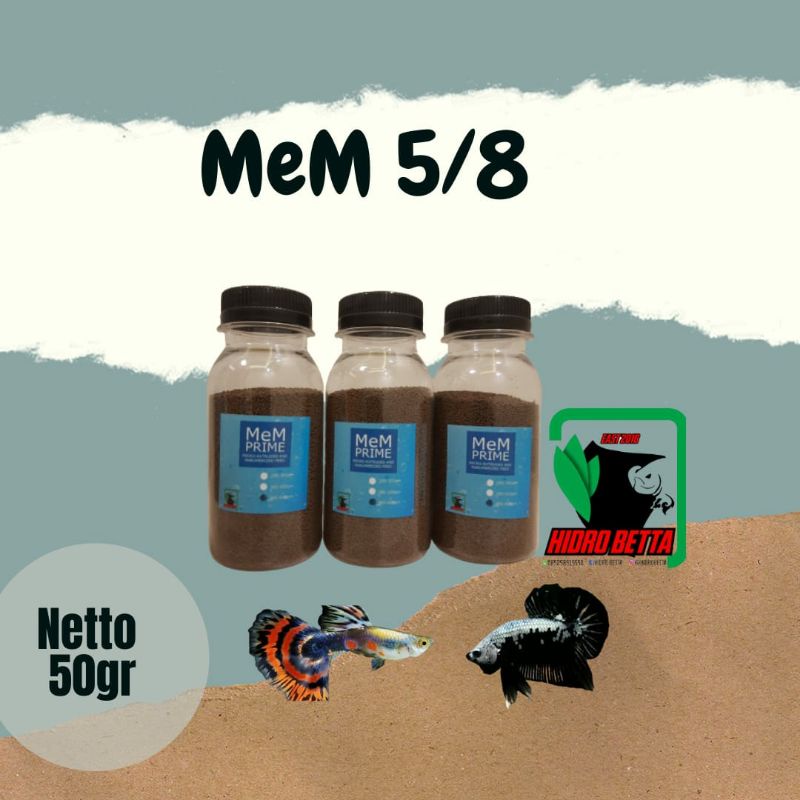 Pelet Mem 500-800 Mikron 50gr Gram (Pakan Cupang, Guppy dll)
