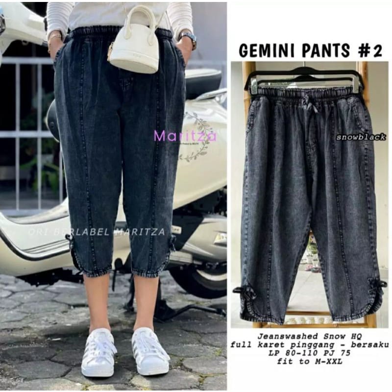 Celana Denim 7/9 Tiya Jumbo dan Super Jumbo . Celana 7/9 Big Size Murah . TIYA JUMBO MURAH (GEMINI PANTS)