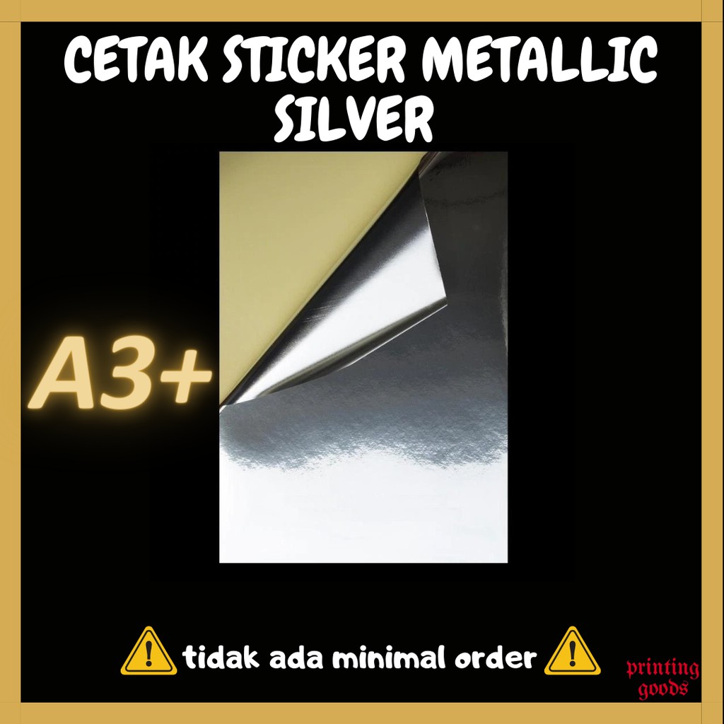 Jual CETAK STICKER METALLIC SILVER A3+ / STIKER METALLIC | Shopee Indonesia