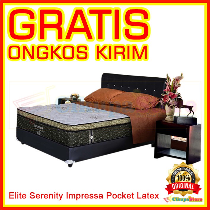 Kasur Springbed Elite Serenity Impressa Pocket Latex - KOMPLIT SET