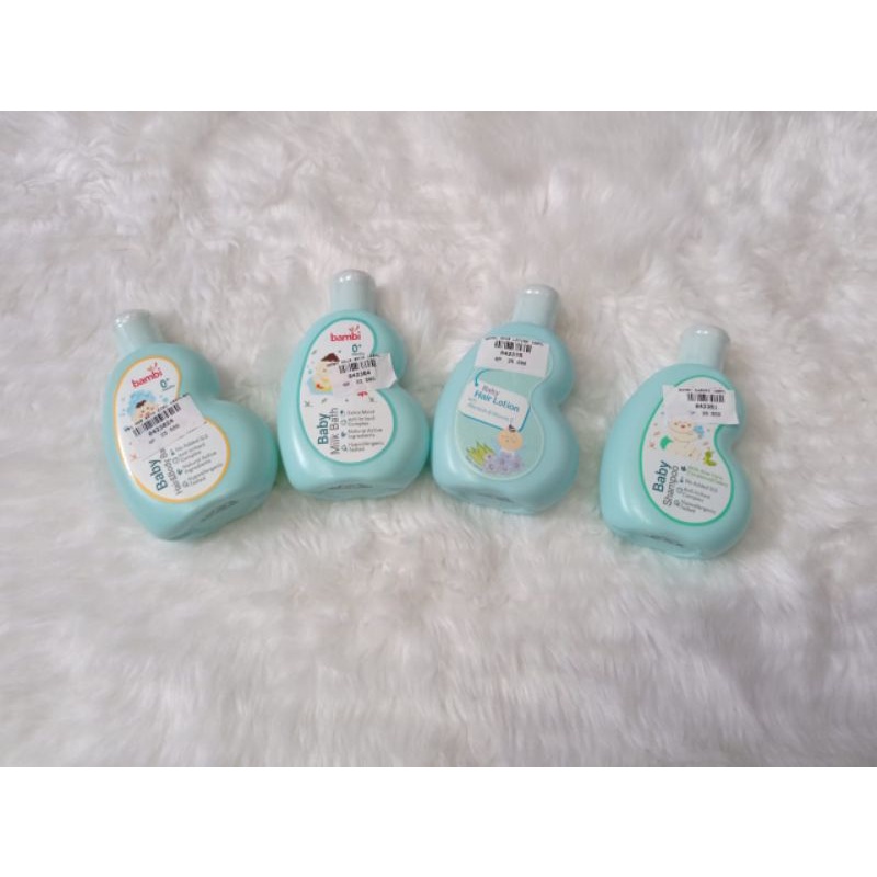 BAMBI BABY SHAMPOO 100ML, BAMBI BABY HAIR LOTION 10ML, BAMBI BABY MILK BATH 100ML, BAMBI BABY HAIR& 