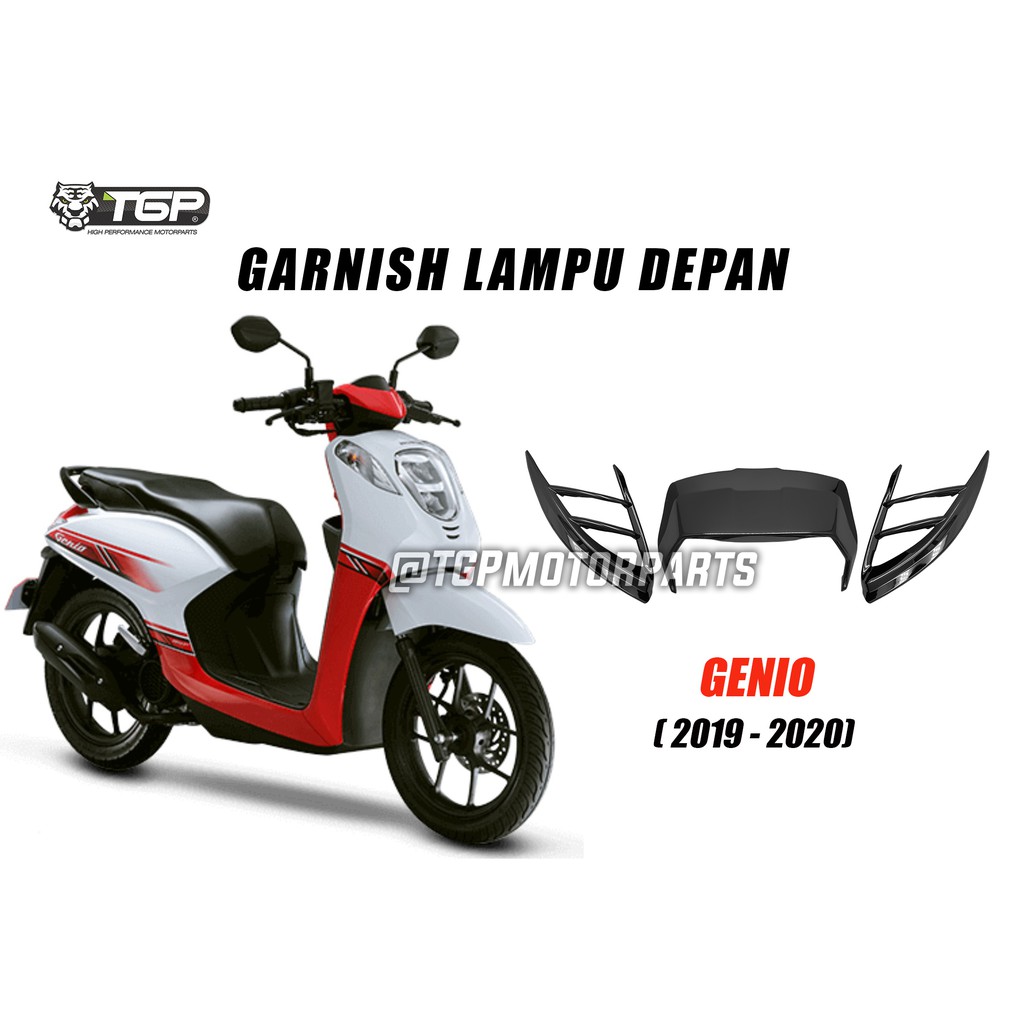 Jual Garnish Genio Honda TGP Black Chrome Aksesoris Motor Variasi Indonesia Shopee Indonesia