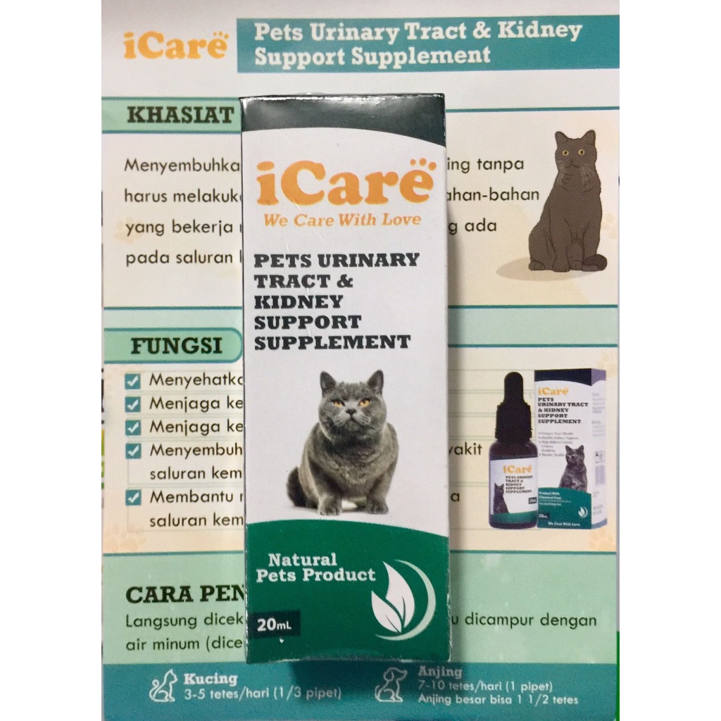 ICARE Pets Urinary Tract &amp; Kidney 20ml Kemih Ginjal Kucing Anjing