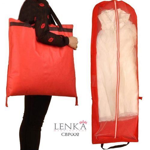 [BISA COD] TAS COVER GAUN DRESS WEDDING PENGANTIN PESTA MERAH CBP002