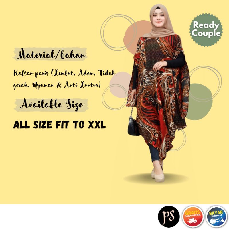 Kaftan Batik Wanita Modern Baju Kaftan Batik Kondangan Wanita Modern Jumbo KHAJA 14