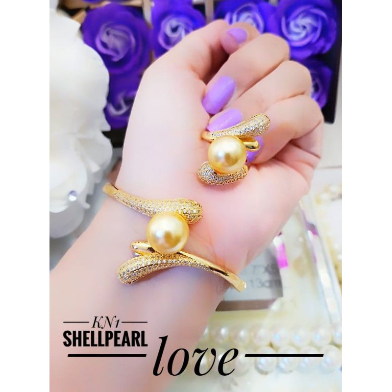 Xuping Set Gelang dan cincin Cantik Terlaris 44Eg