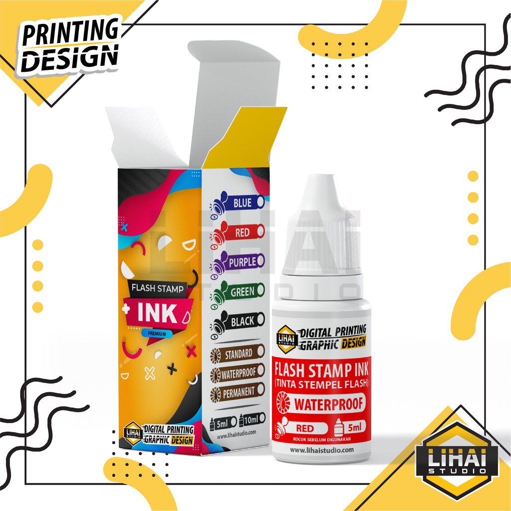 

Tinta Stempel Flash Premium Waterproof Permanent 5ml