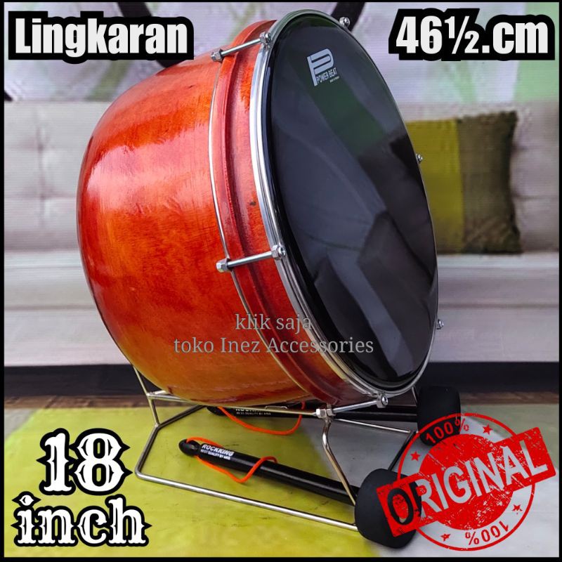 Bas Hadroh 45.cm Atau Bas 18 inch Natural Power Beat Hitam