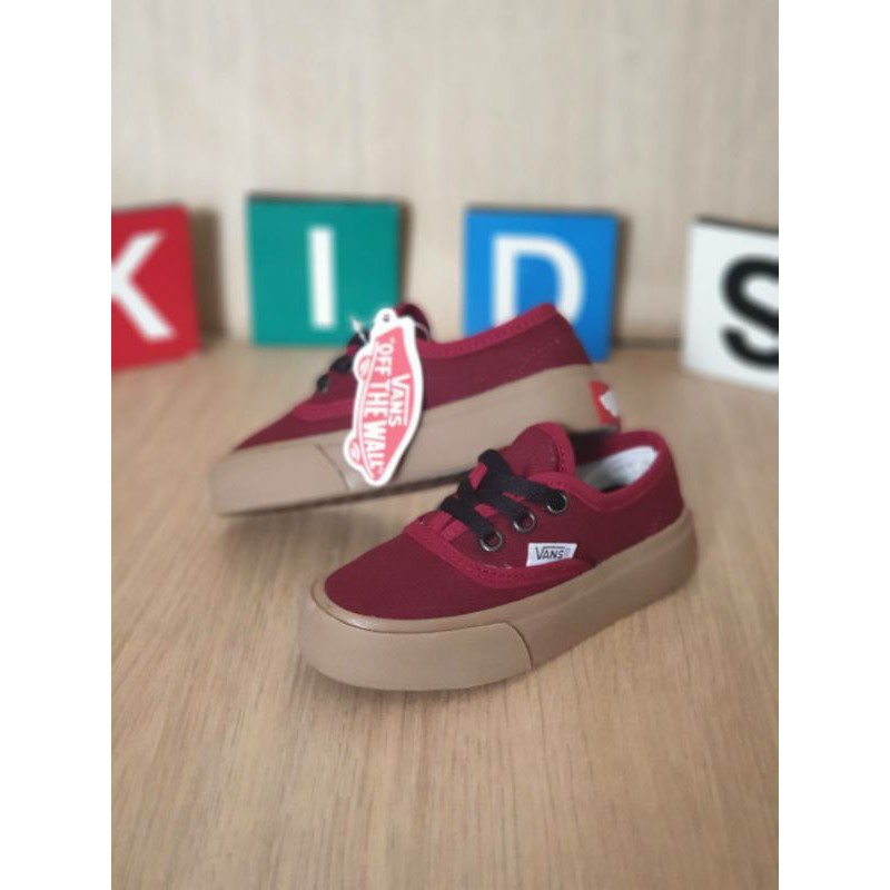 sepatu anak laki laki Vans Autentic Maroon Gum