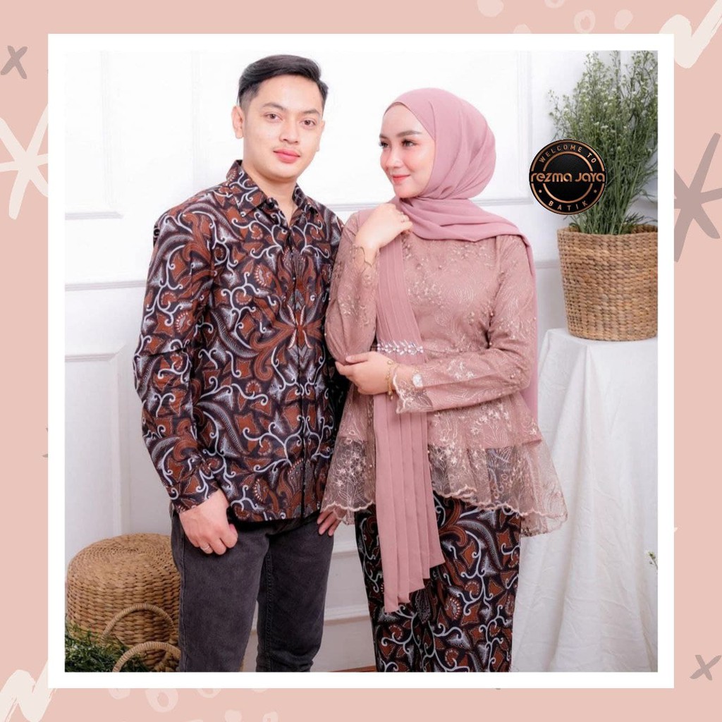 Jual Kebaya Modern Original Couple Baju Batik Atasan Wanita Brukat Wisuda Murah Lamaran Wid 9212