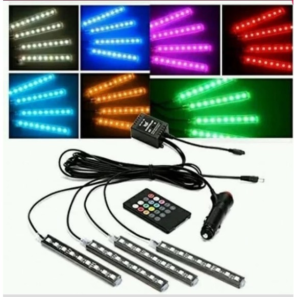 Lampu RGB Musik Kolong Dashboard - LED Red Green Blue Remote Music Con - RGB