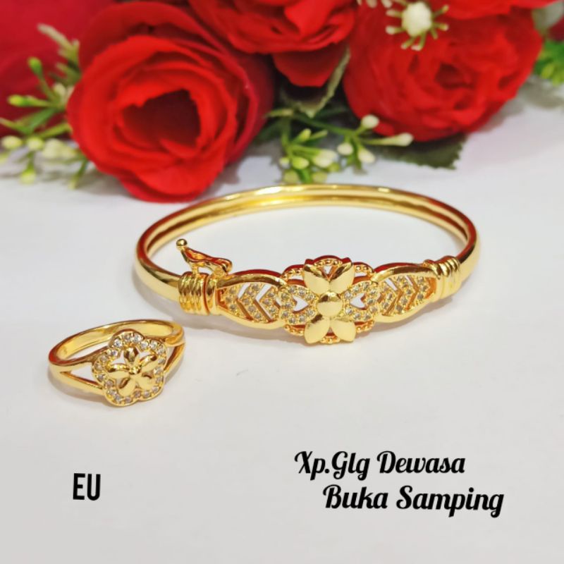 Gelang Bangkok permata zircon Dewasa FREE Cincin Gold variasi motif,tidak karat *COD*