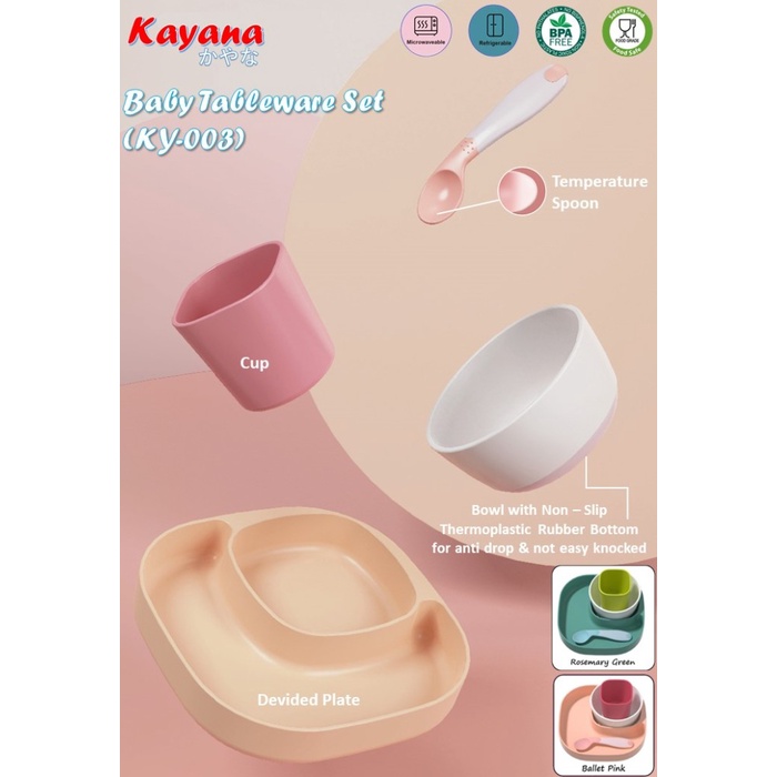 KAYANA Baby Mealtime Tableware Set Feeding Set Bayi Gift Set