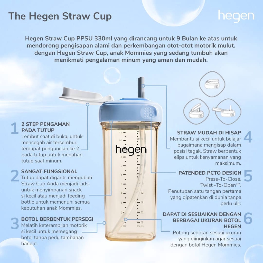 Hegen PPSU Straw  Cup Bottle 330ml