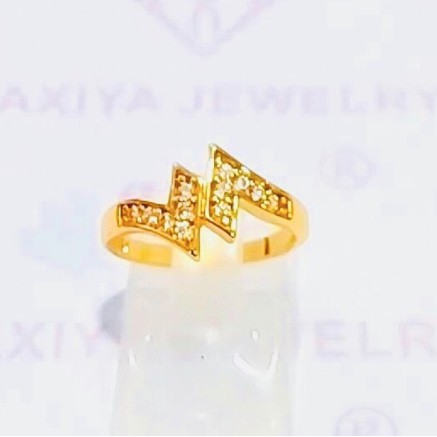 Cincin cincin wanita//perhiasan lapis emas// cincin petir//cincin permata// perhiasan