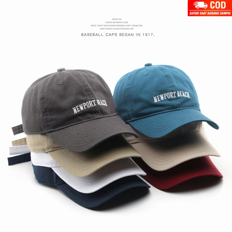 NEXTSTOP-260 Baseball Cap Premium Import Bordir Newport Beach Unisex Original