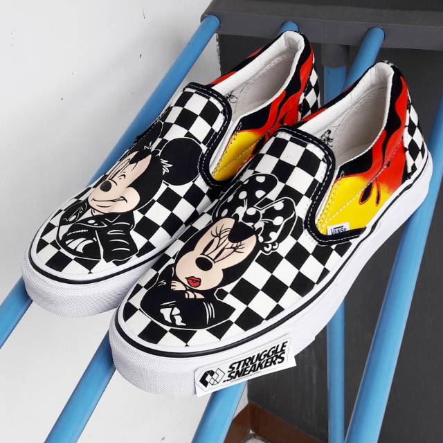 mickey mouse checkerboard vans