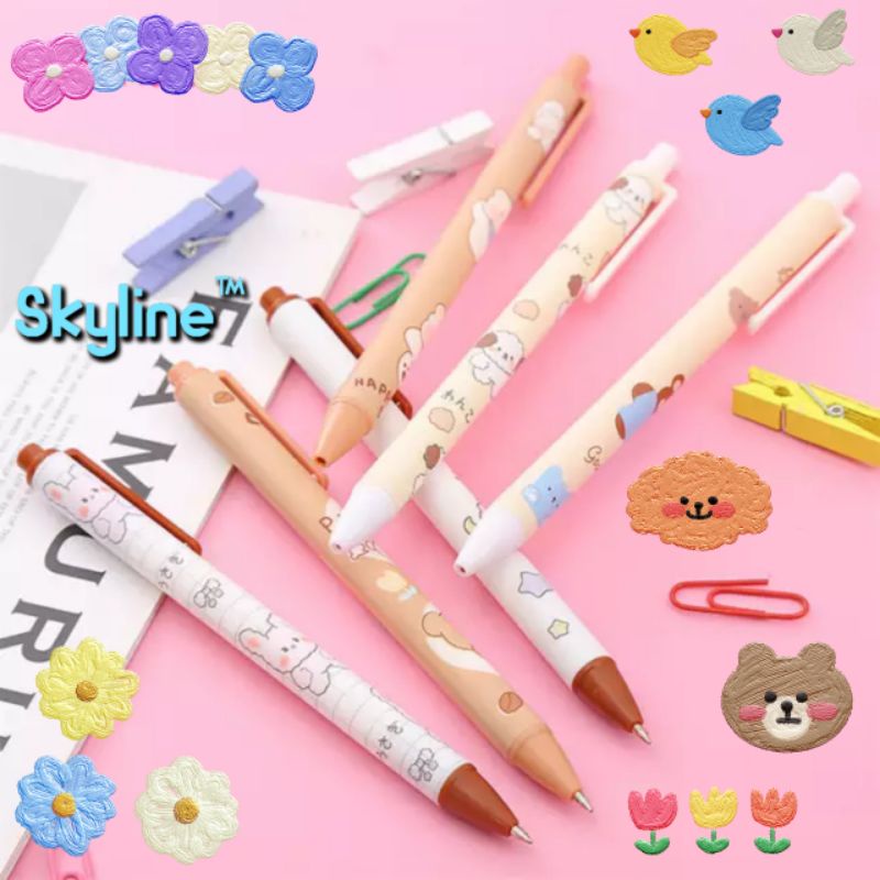 

Pulpen / Pen Tekan Alat Tulis Dengan Motif Cute Bear, Bunny, Doggy Yang Lucu Dan Imut