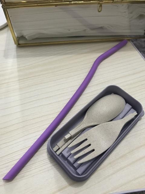 Lilac Sedotan Lipat / Foldable Silicone Straw