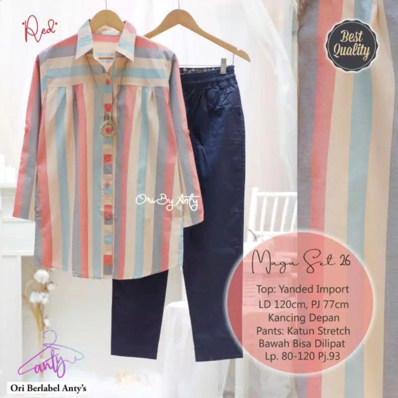 AZRIL - One Set Katun Jumbo Premium Maga #26 Baju Original Solo