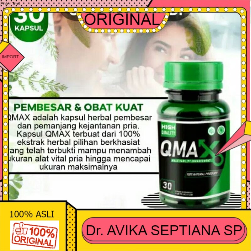 100% ASLI QMAX Original Asli Herbal Obat Kuat Alami Pembesar Mr P Permanen