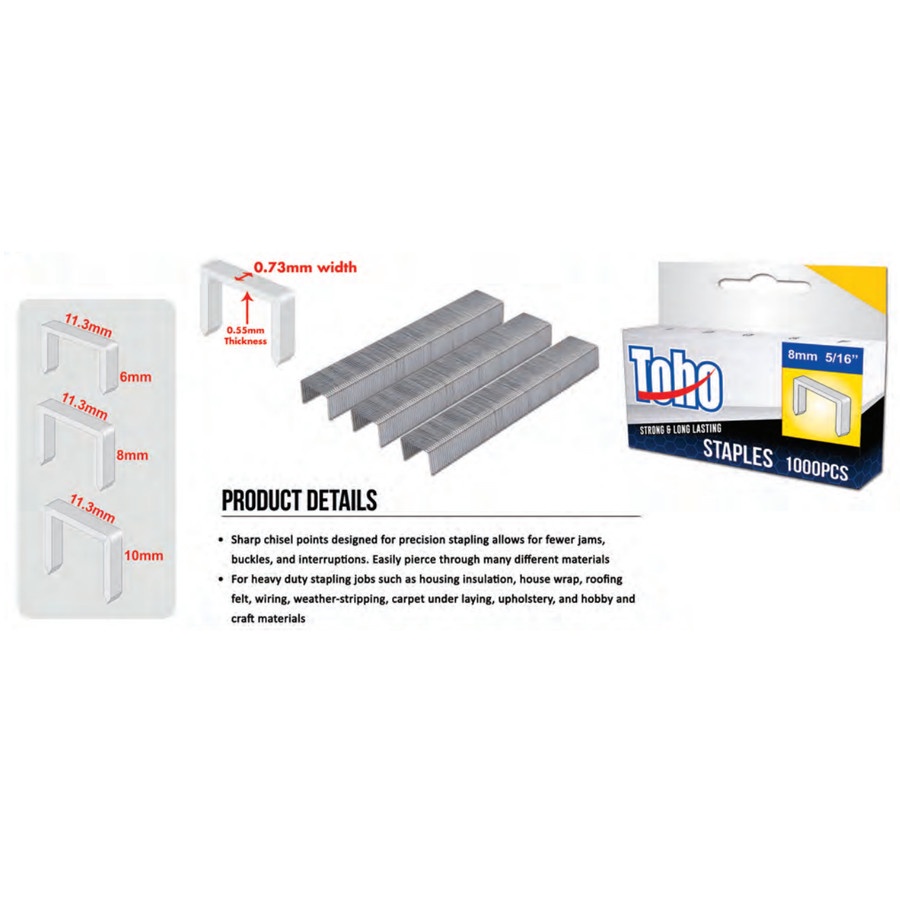 

Isi Mata Staples Stapler TOHO 6 mm / Refill Air Stapler Nailer