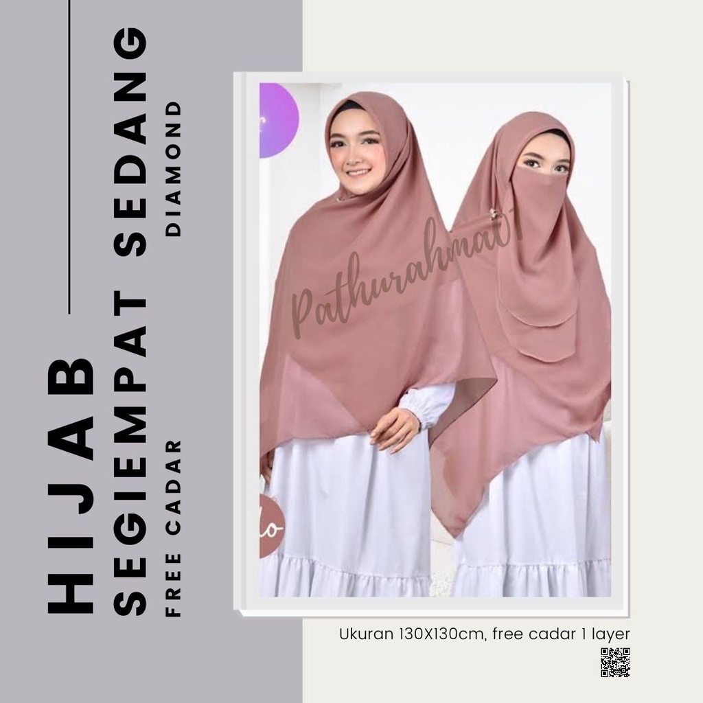 SEGIEMPAT DIAMOND 130X130C/ HIJAB SEGIEMPAT/ HIJAB MURAH/ SET CADAR
