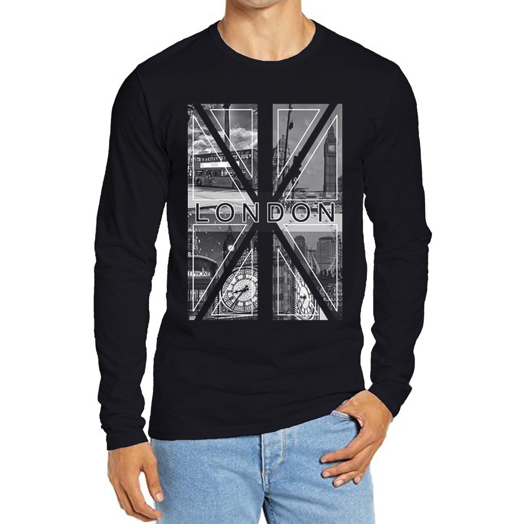 KAOS LENGAN PANJANG PRIA / KAOS LENGAN PANJANG JUMBO PRIA ( LONDON )
