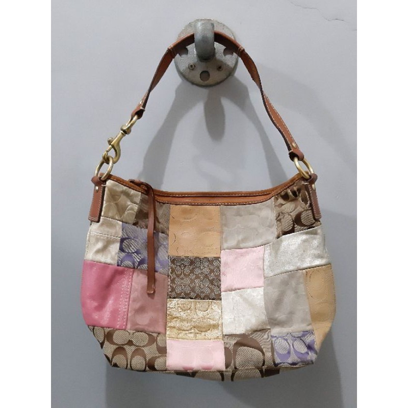 Coach Signature Patchwork Tote Shoulder Bag Tas Second Branded Preloved Authetic Original