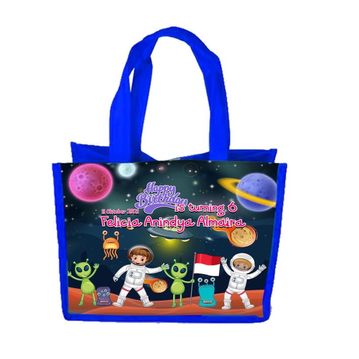

Goodie bag Tas Souvenir Ulang Tahun Custom Aqiqah Nama Foto Kartun Anak Lucu