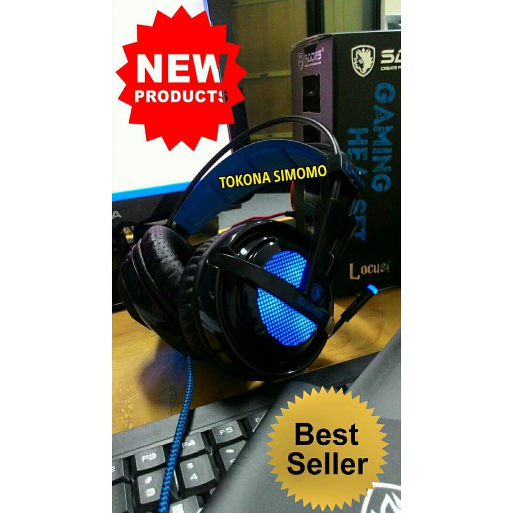 PROMO Sades Locust 7.1 Surround Sound Gaming Headphones MURAH