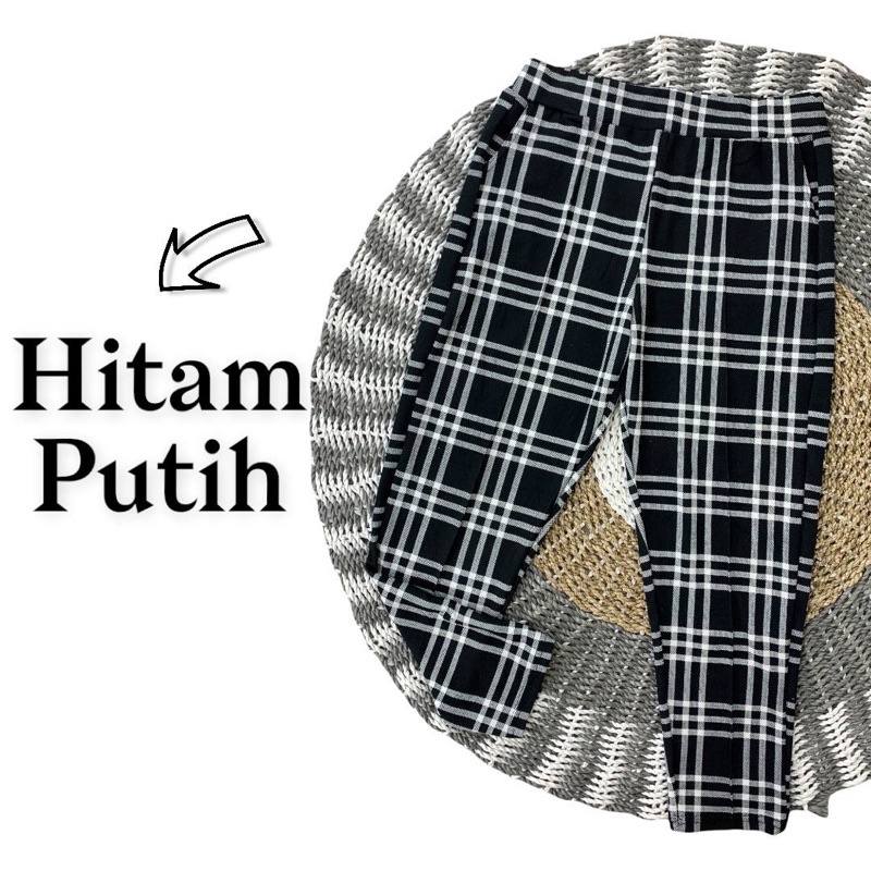 CELANA KOTAK KOTAK JUMBO WANITA CELANA BIG SIZE WANITA TARTAN KEKINIAN MOTIF TERBARU KOTAK BESAR CELANA KAIN KARET MELAR PINGGANG KARET