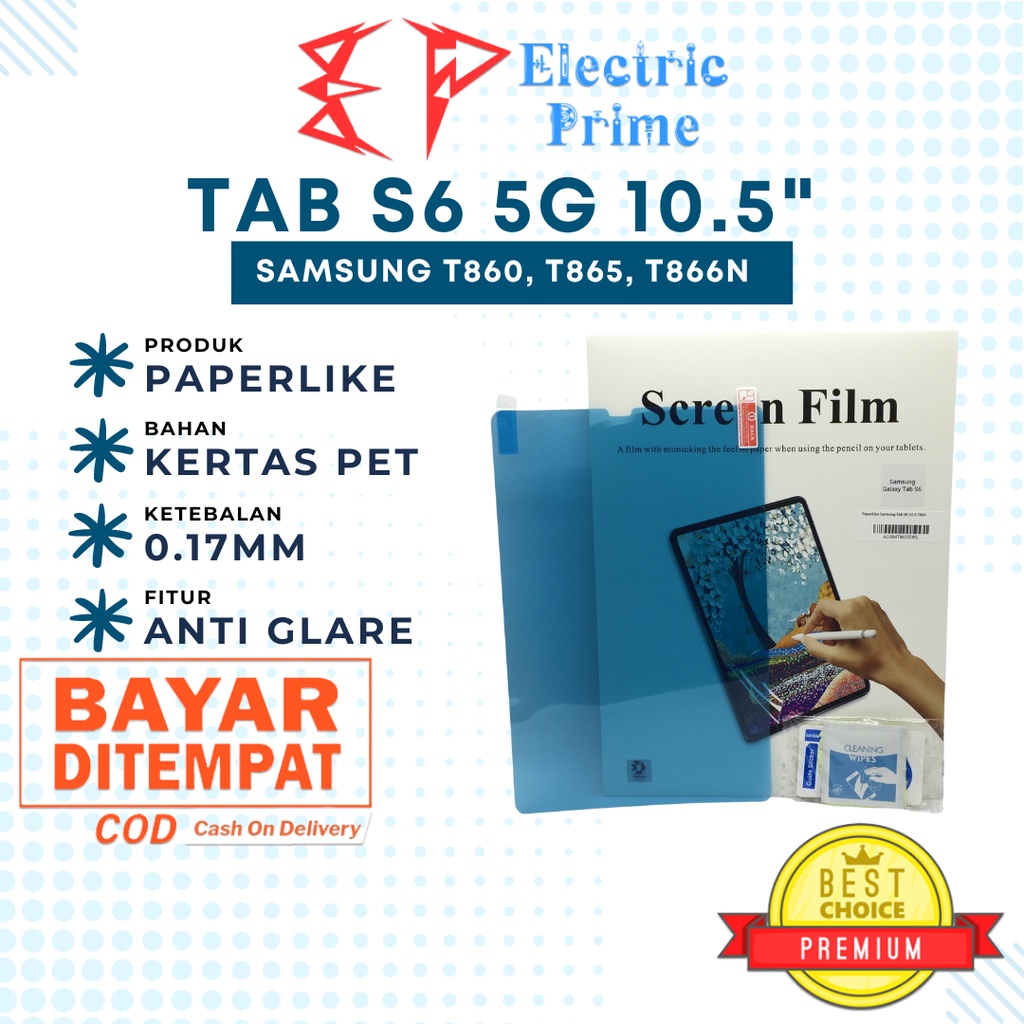 Anti Gores Film Samsung Galaxy Tab S6 5G 10.5 T860 T865 T866N 2019 2020 TRIPLEDI Screen Protector Matte PET Paper Like