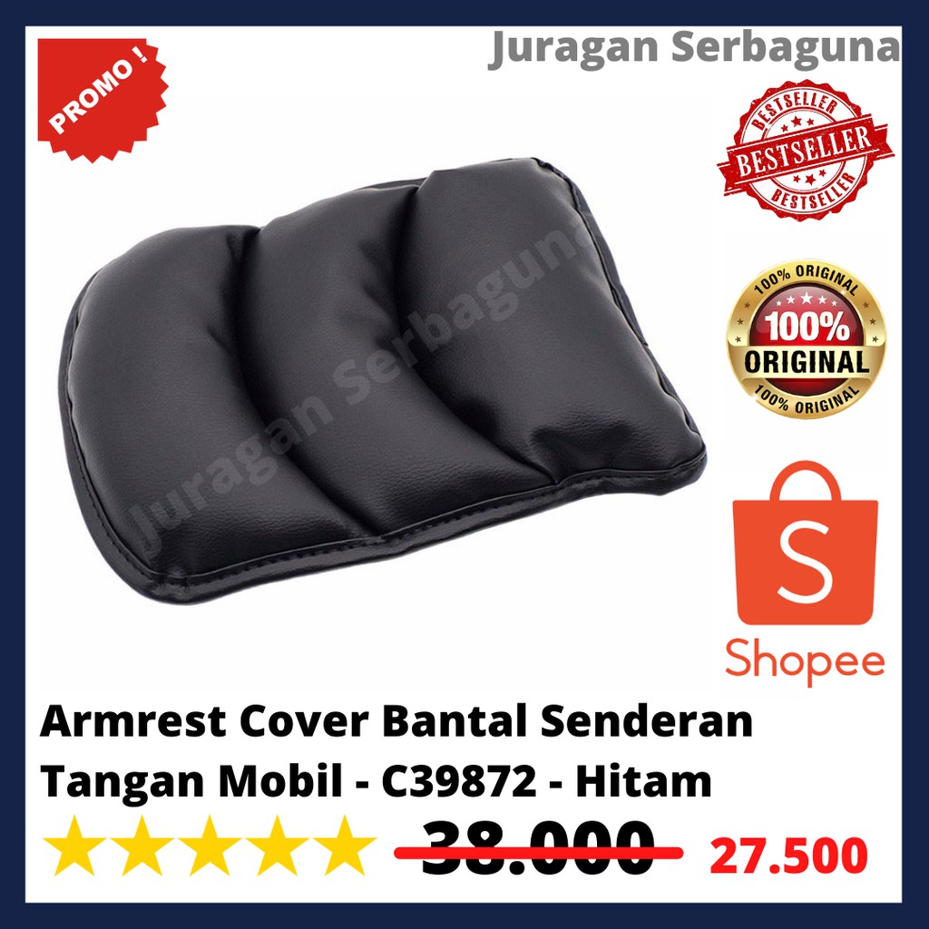 HOYOO Armrest Cover Bantal Senderan Tangan Mobil - C39872 - Hitam