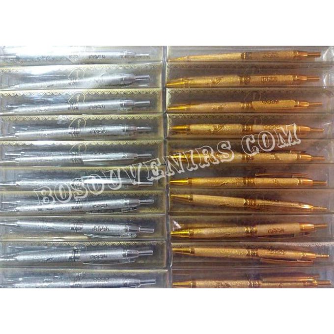 

Pulpen 0588 Emas-Perak Kemasan Full Mika Motif (Isi Campur)