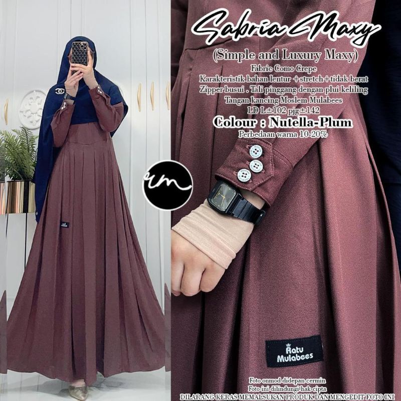 Ratu Mulabees Original Gamis Sabria Maxy Matt Como Crepe