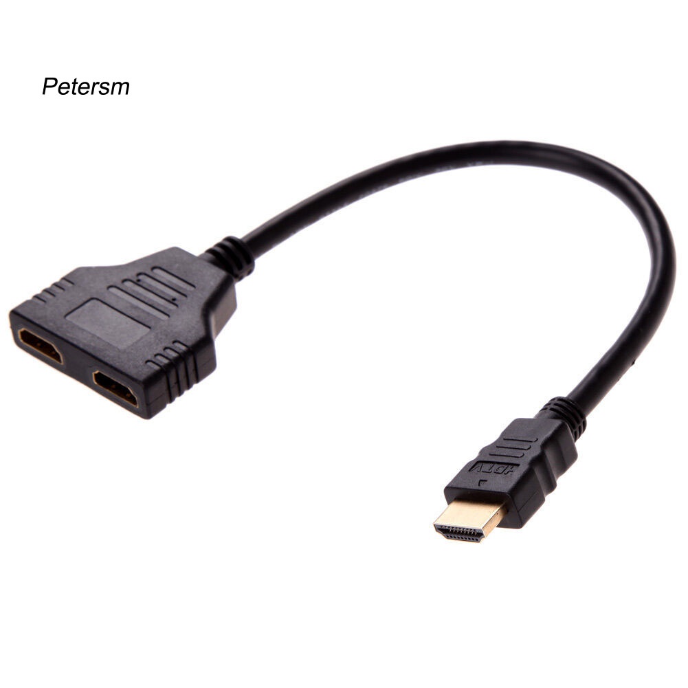 1 In 2 Out 1080p Kabel Adapter Splitter Hdmi-Compatible Male Ke Dual Female Untuk Pc Dvd