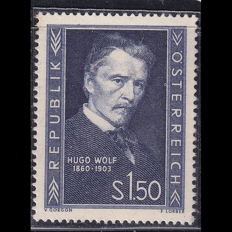 

Prangko Austria 1953 - The 50th Anniversary of the Death of Hugo Wolf