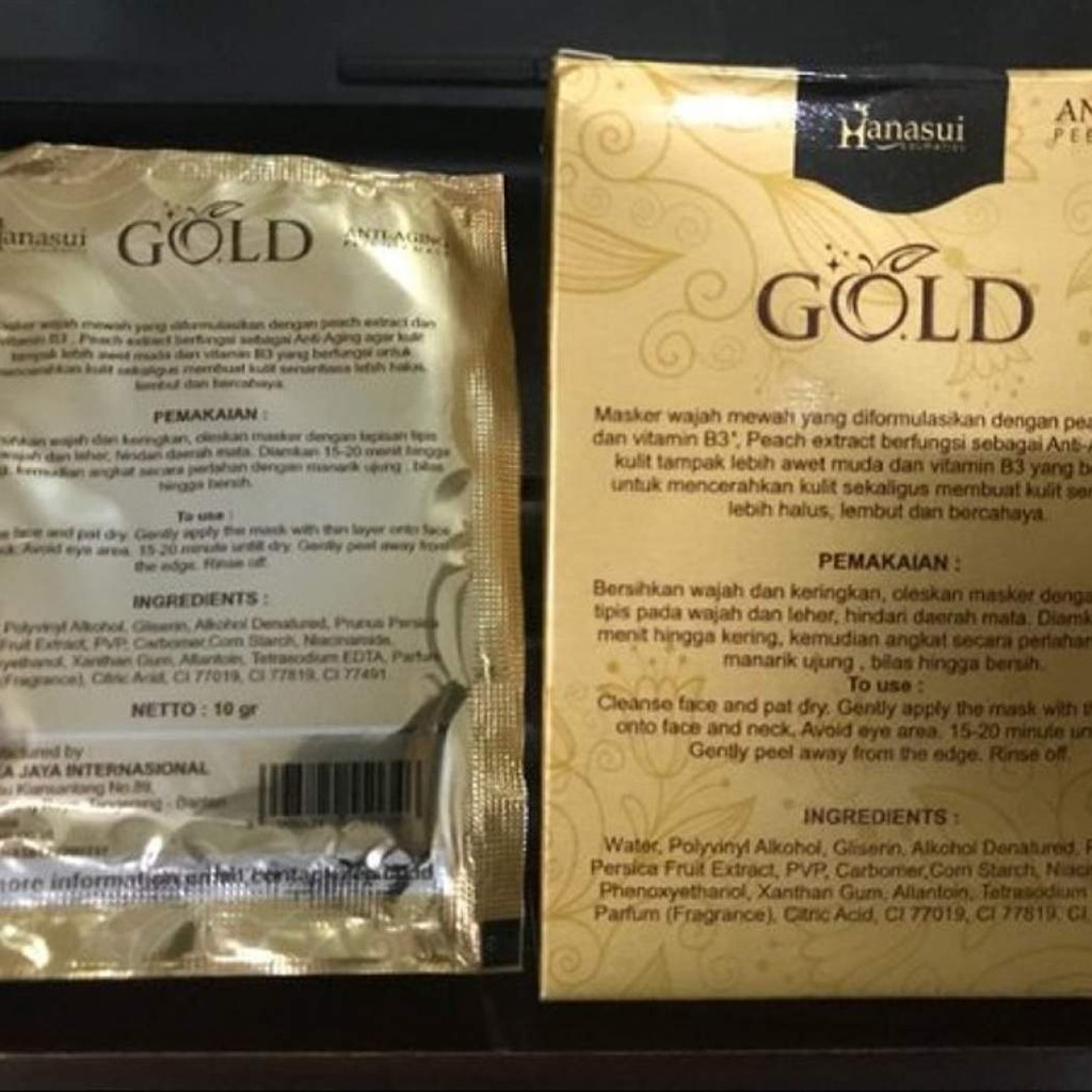 HANASUI GOLD | MASKER EMAS Hanasui | BPOM Perawatan Wajah Harga per Saset