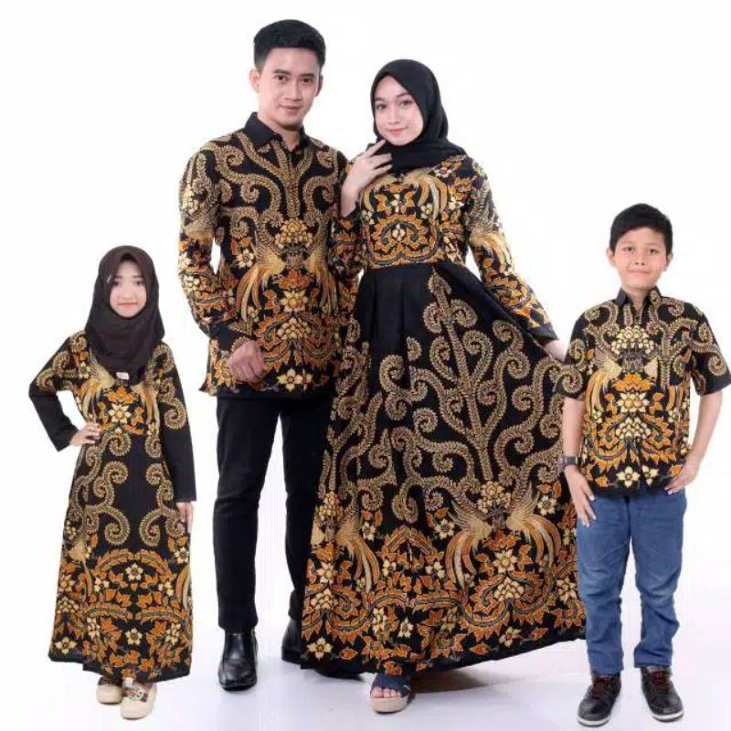 Batik couple keluarga sania ruffle ori ndoro jowi PARI NGADEK-1