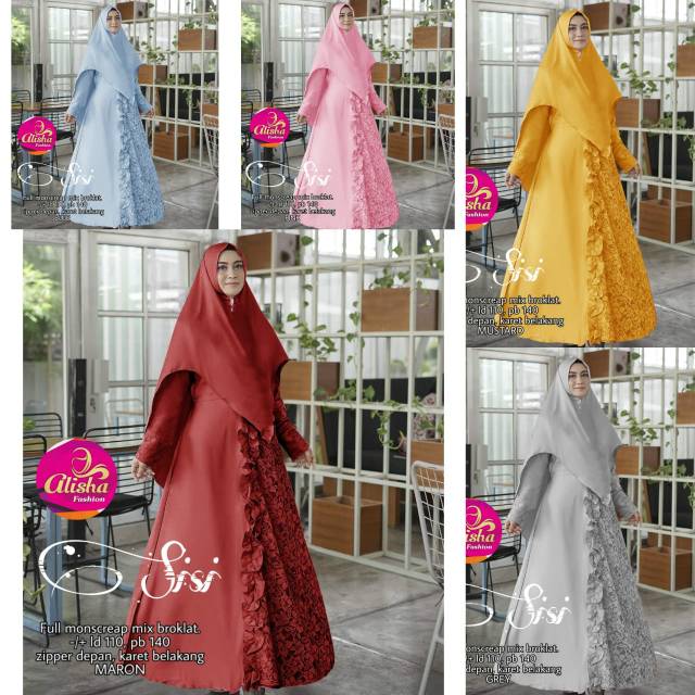 GAMIS SET MIX BROKAT BY ALISHA FASHION